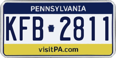 PA license plate KFB2811