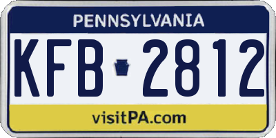 PA license plate KFB2812