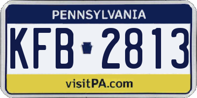 PA license plate KFB2813