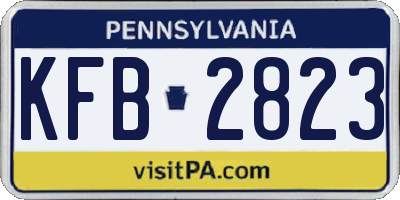 PA license plate KFB2823