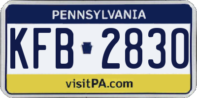 PA license plate KFB2830