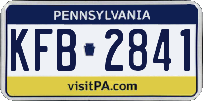 PA license plate KFB2841