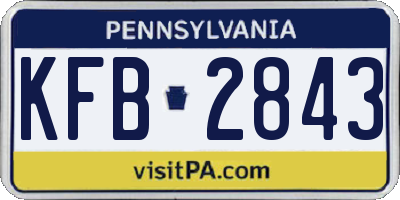 PA license plate KFB2843