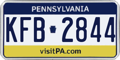 PA license plate KFB2844