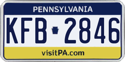 PA license plate KFB2846