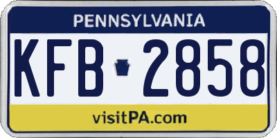 PA license plate KFB2858