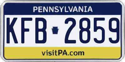PA license plate KFB2859