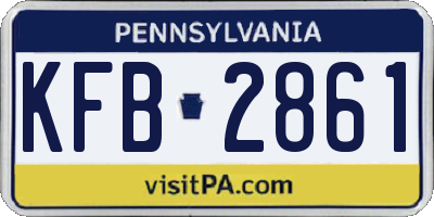PA license plate KFB2861