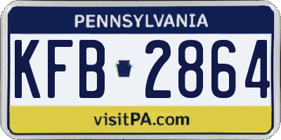 PA license plate KFB2864