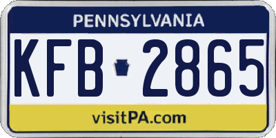 PA license plate KFB2865
