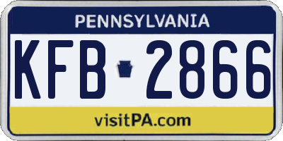 PA license plate KFB2866