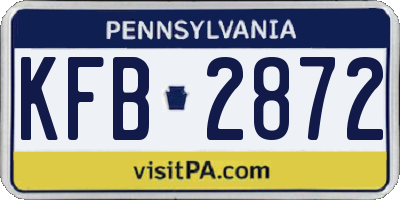 PA license plate KFB2872
