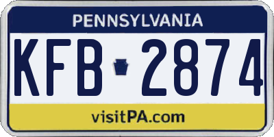 PA license plate KFB2874
