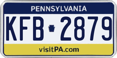 PA license plate KFB2879