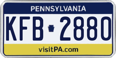 PA license plate KFB2880