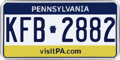 PA license plate KFB2882