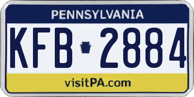 PA license plate KFB2884