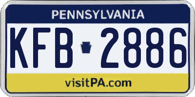 PA license plate KFB2886