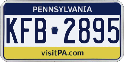 PA license plate KFB2895