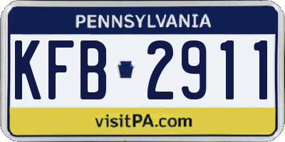 PA license plate KFB2911