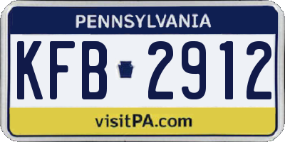 PA license plate KFB2912