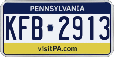 PA license plate KFB2913