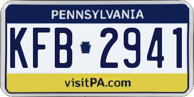 PA license plate KFB2941