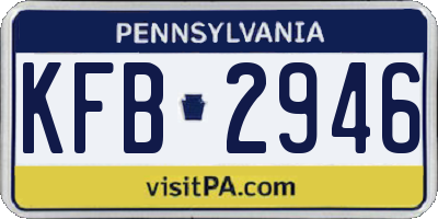 PA license plate KFB2946