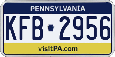 PA license plate KFB2956