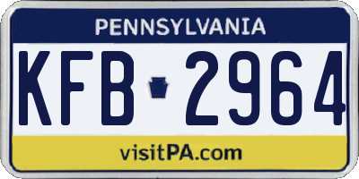 PA license plate KFB2964