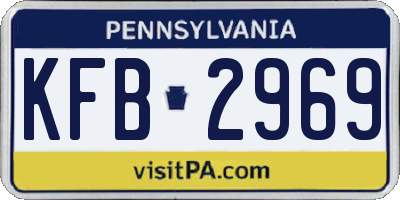 PA license plate KFB2969