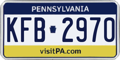 PA license plate KFB2970