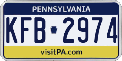 PA license plate KFB2974