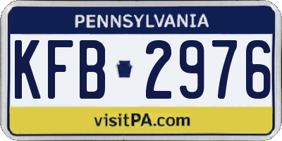 PA license plate KFB2976
