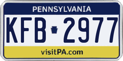 PA license plate KFB2977