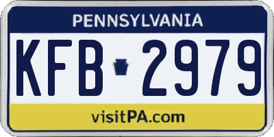 PA license plate KFB2979