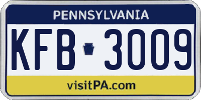 PA license plate KFB3009