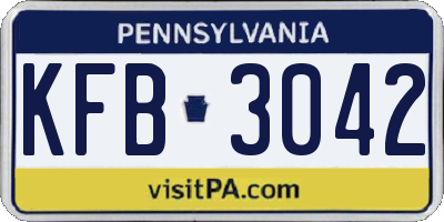 PA license plate KFB3042