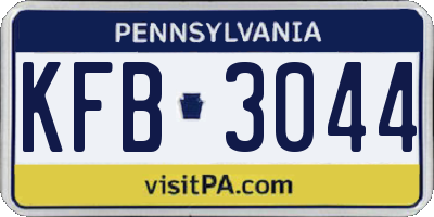 PA license plate KFB3044