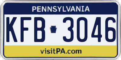 PA license plate KFB3046