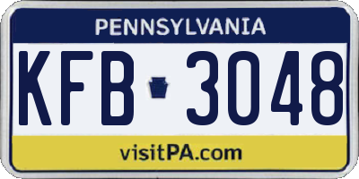 PA license plate KFB3048
