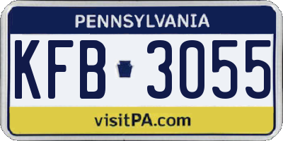 PA license plate KFB3055