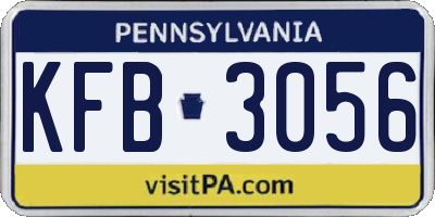 PA license plate KFB3056