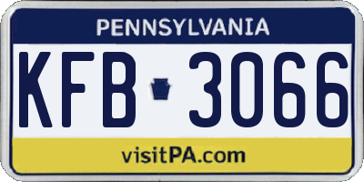 PA license plate KFB3066
