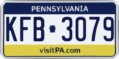 PA license plate KFB3079