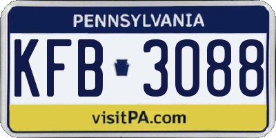PA license plate KFB3088