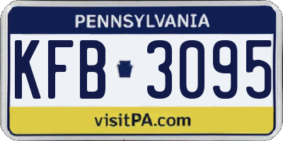 PA license plate KFB3095