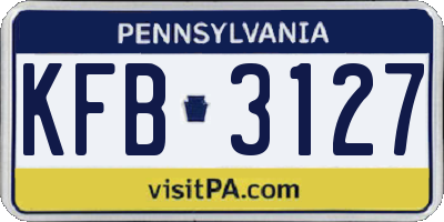 PA license plate KFB3127