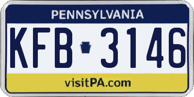PA license plate KFB3146