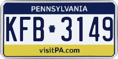 PA license plate KFB3149